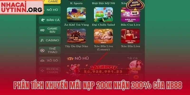 Bonus 300% HB88 và con số 16.000.000 VNĐ phải đặt cược